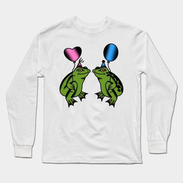 Party Frogs Long Sleeve T-Shirt by drawingsbydarcy